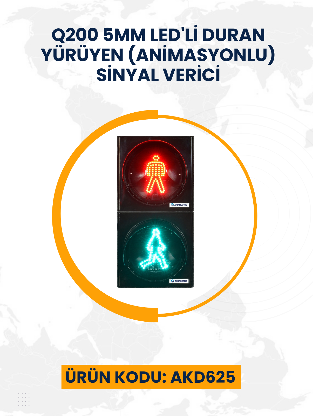 Q200 5mm LED'li Duran Yürüyen (Animasyonlu) Sinyal Verici
